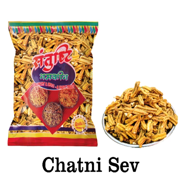 Chatni Sev | Little Spicy Little Sweet, Just Like A Chutney, Made In Groundnut Oil - 400 Gms